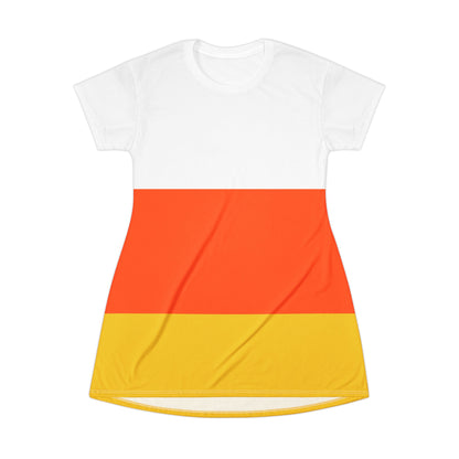 Candy Corn Short Sleeve Dress, Halloween Costume