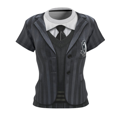 Addams Daughter Women's Shirt, Retro Black School Uniform Costume