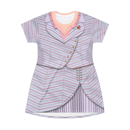 Pink Good Witch University Uniform Short Sleeve Dress, Broadway Character Inspired Costume