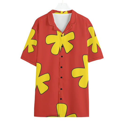 Dale Chipmunk Button Up Shirt, Yellow Flower Hawaii Pattern, Chip and Dale Inspired Cosplay, Disney Rescue Ranger Costume, Beach Outfits