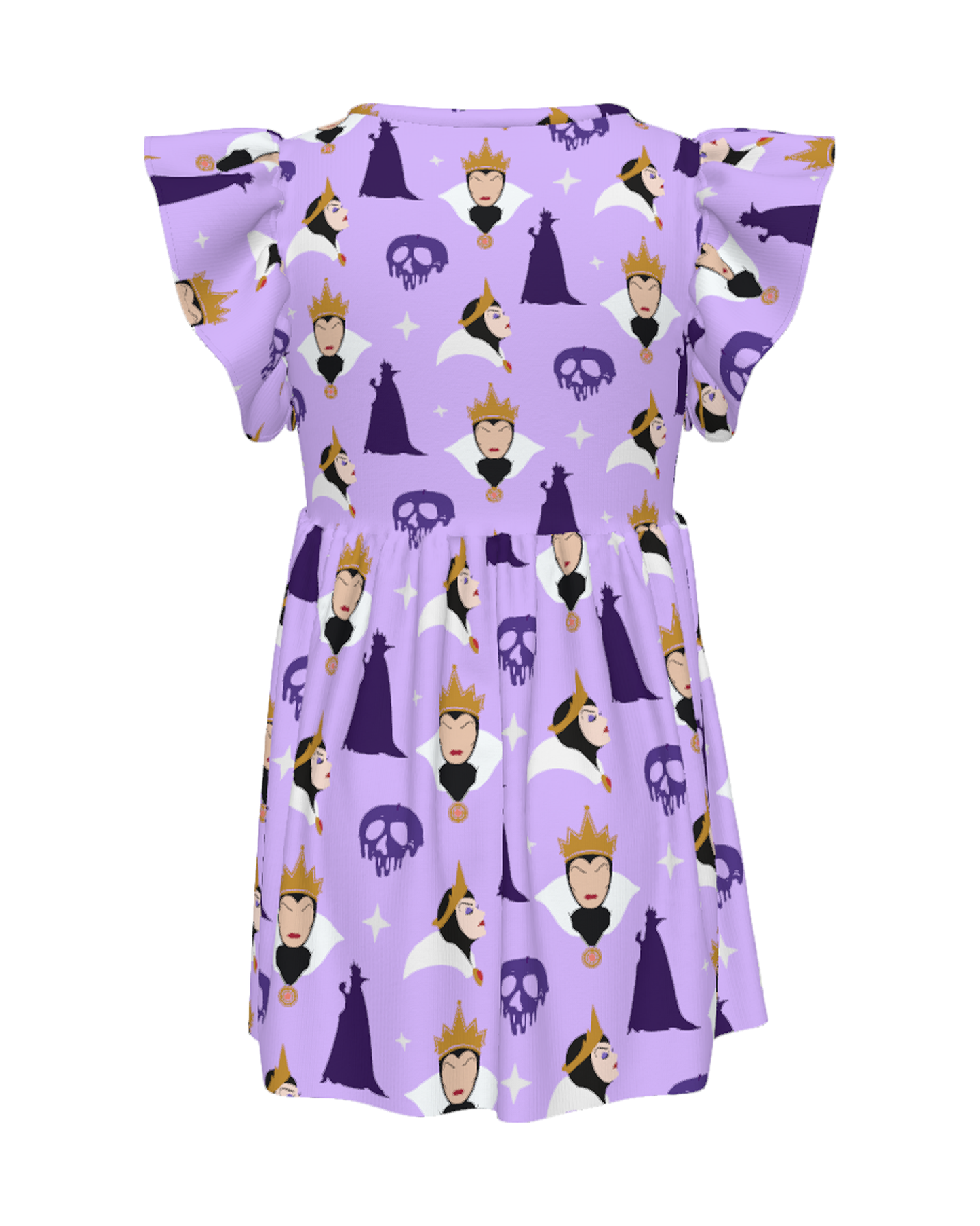 Evil Queen Girls Ruffle Dress, Evil Queen Poison Apple Pattern Costume