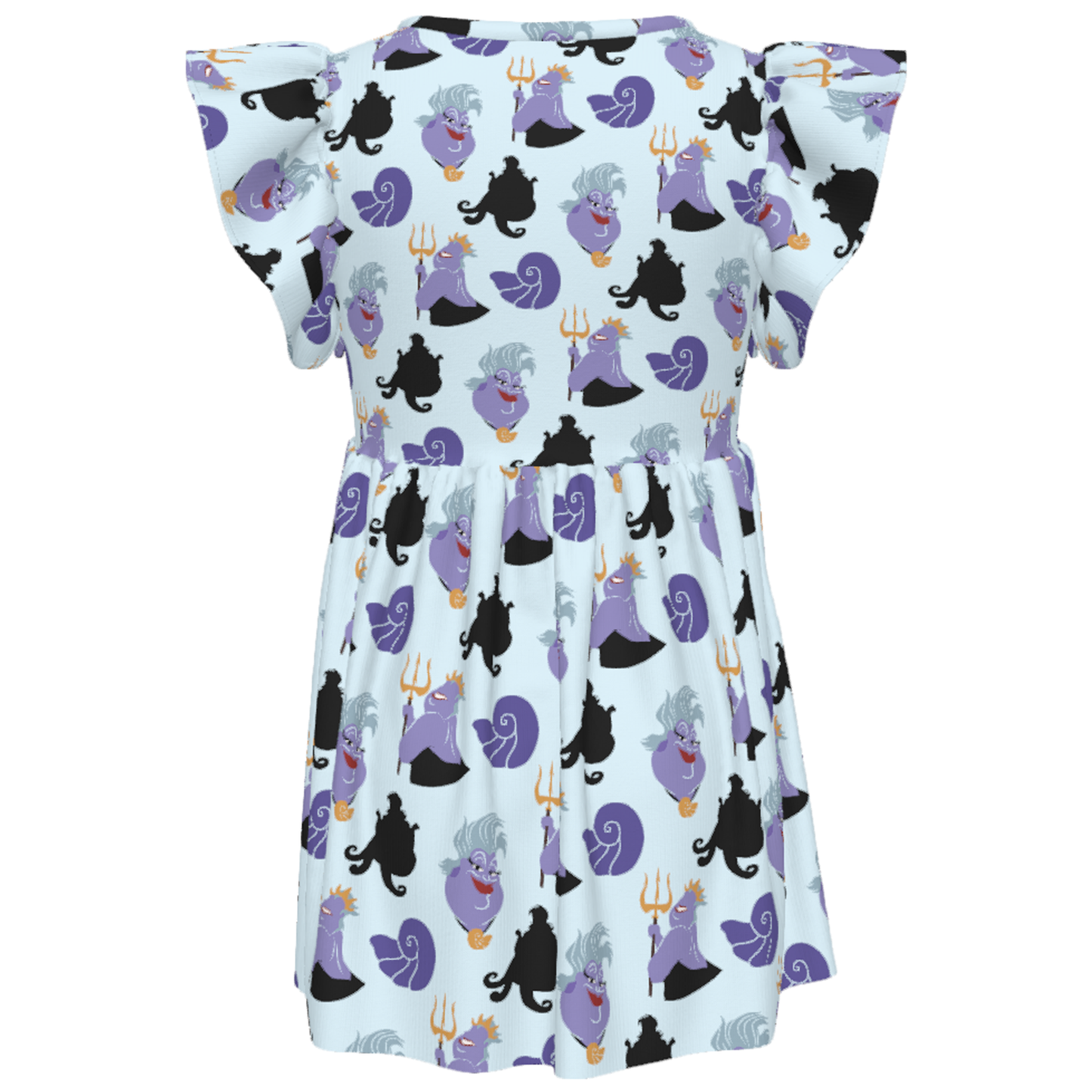 Ursula Girls Ruffle Dress, The Little Mermaid Ursula Villain Pattern Costume