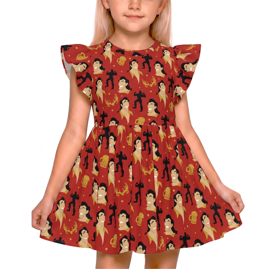 Disney Villain Girl Twirl Dress, Gaston Beauty and the Beast Villains, Kids Ruffle Dress, Toddler Outfit, Disney World Cruise Outfits