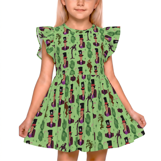 Magical Park Day Twirl Dress, Dr. Facilier The Princess and the Frog Villain Pattern, Kids Ruffle Dress, Toddler Outfit, Birthday Gift