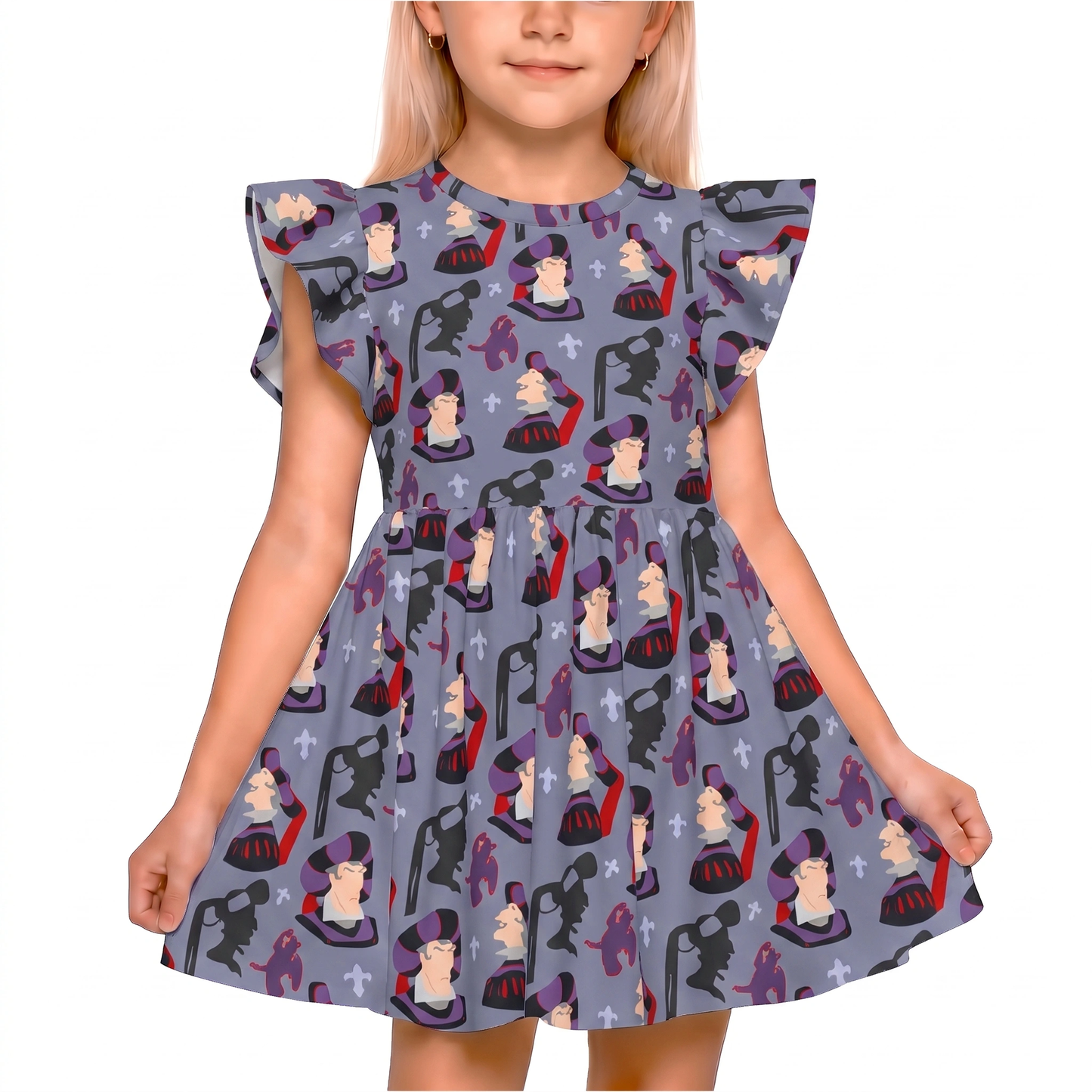 Disney Dress, Girl Outfit, Kids Ruffle Dress, Toddler Outfit, The Hunchback of Notre Dame Costume, Claude Frollo Dress, Disney Villain