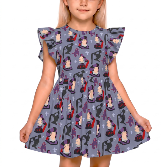 Disney Dress, Girl Outfit, Kids Ruffle Dress, Toddler Outfit, The Hunchback of Notre Dame Costume, Claude Frollo Dress, Disney Villain