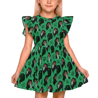 Girls Ruffle Dress, Animal Kingdom Kids Outfits, Toddler Twirl Dress, The Lion King Dress, Scar Outfit, Disney Villain Dress, Safari Dress