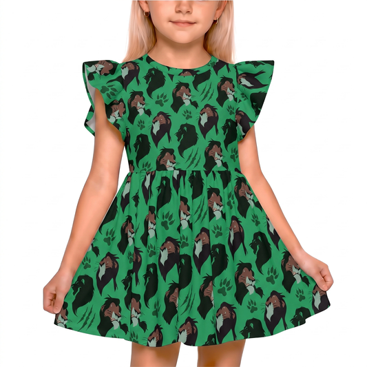 Girls Ruffle Dress, Animal Kingdom Kids Outfits, Toddler Twirl Dress, The Lion King Dress, Scar Outfit, Disney Villain Dress, Safari Dress