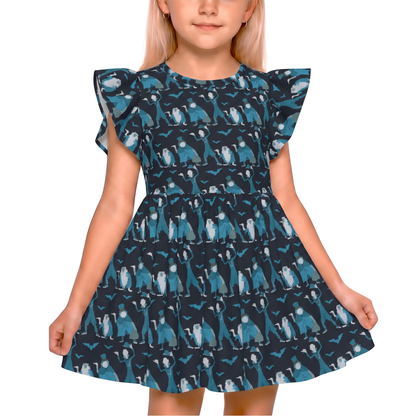 Disney Halloween Dress, Kids Twirl Dress, Girls Ruffle Dress, Hitchhiking Ghosts Dress, The Haunted Mansion Dress, Ezra, Gus, and Phineas