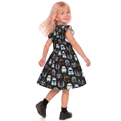 Disney Dress, Star Wars Outfit, Kids Twirl Dress, Girls Ruffle Dress, Star Wars Dress, Boba Fett, Captain Rex, Stormtrooper, Din Djarin
