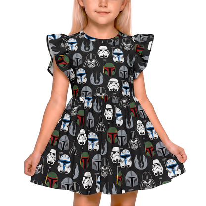 Disney Dress, Star Wars Outfit, Kids Twirl Dress, Girls Ruffle Dress, Star Wars Dress, Boba Fett, Captain Rex, Stormtrooper, Din Djarin