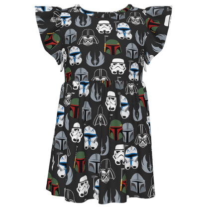 Disney Dress, Star Wars Outfit, Kids Twirl Dress, Girls Ruffle Dress, Star Wars Dress, Boba Fett, Captain Rex, Stormtrooper, Din Djarin