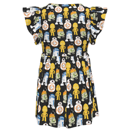 Disney Dress, Star Wars Robots, Kids Twirl Dress, Girls Ruffle Dress, Star Wars Dress, C1-10P, BB-8, R2-D2, C-3PO Dress, Disney Cosplay