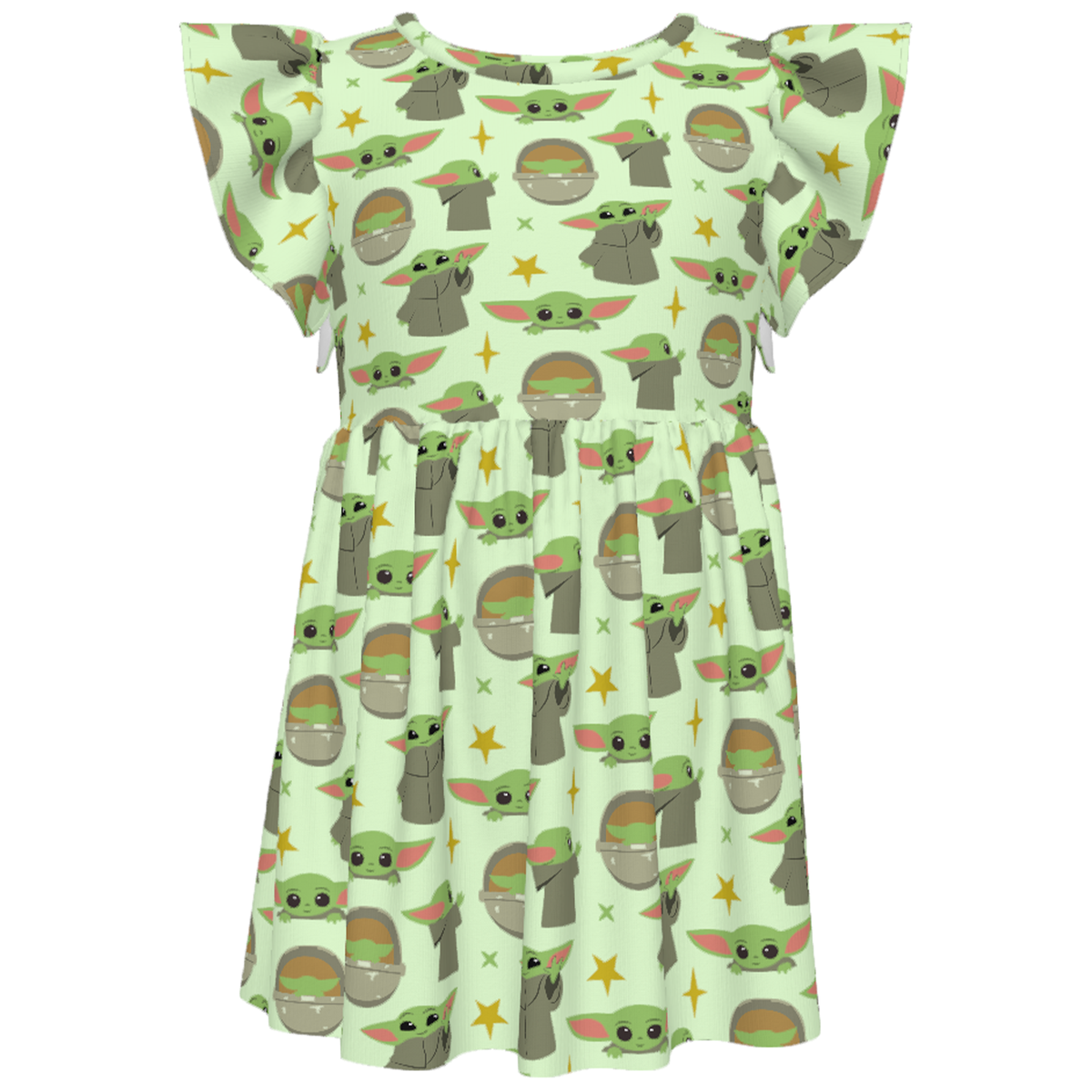 Disney Girls Ruffle Dress, Kids Outfits, Toddler Twirl Dress, Din Grogu Green Dress, The Mandalorian, Star Wars Costume, Baby Yoda Apparel