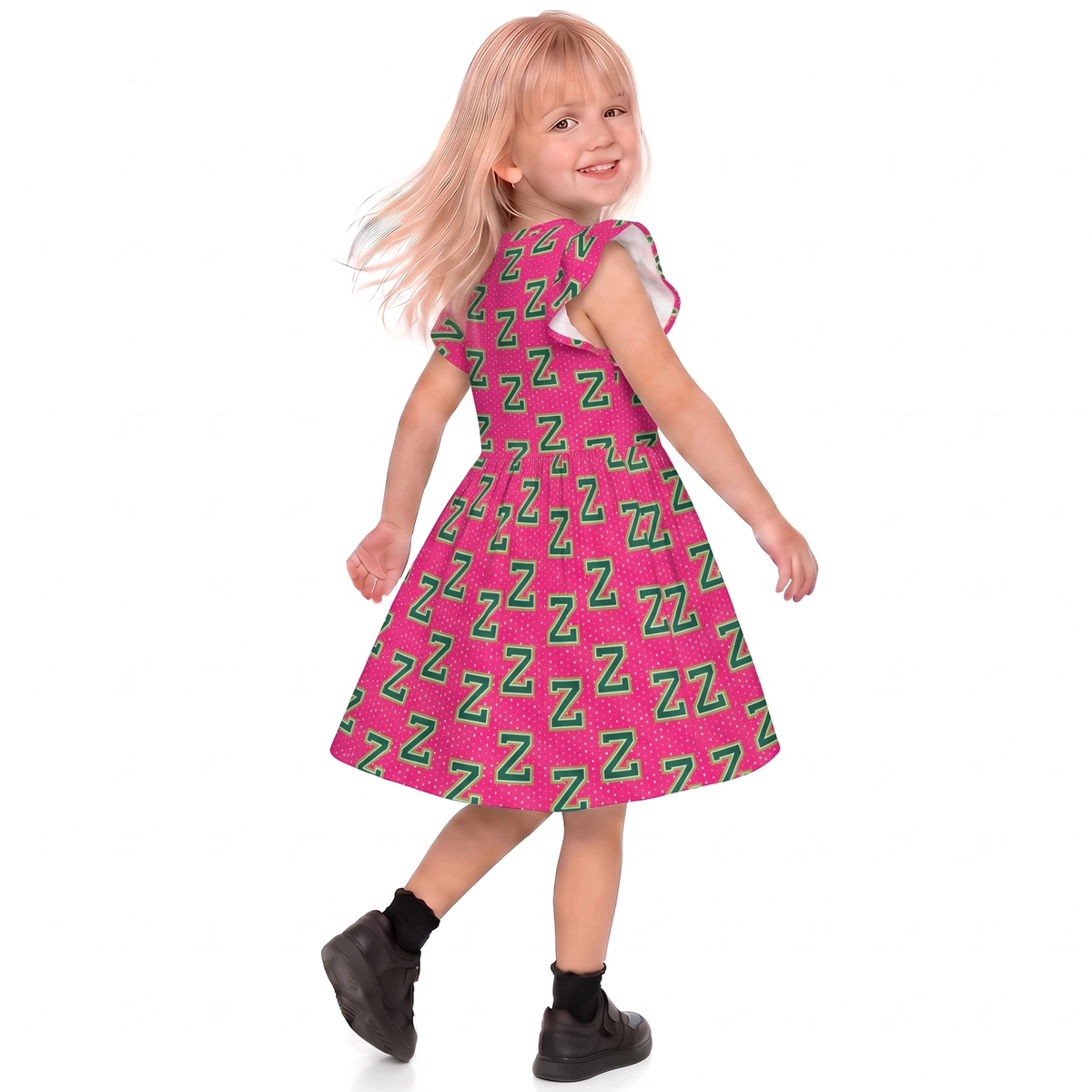 Disney Girls Ruffle Dress, Kids Outfits, Toddler Twirl Dress, Seabrook Football Star Pink Dress, Disney Zombies Dress, Zed the Zombie
