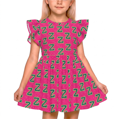 Disney Girls Ruffle Dress, Kids Outfits, Toddler Twirl Dress, Seabrook Football Star Pink Dress, Disney Zombies Dress, Zed the Zombie