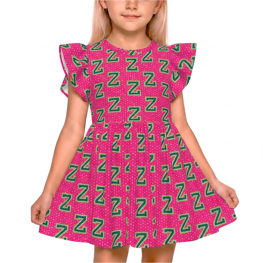 Disney Girls Ruffle Dress, Kids Outfits, Toddler Twirl Dress, Seabrook Football Star Pink Dress, Disney Zombies Dress, Zed the Zombie