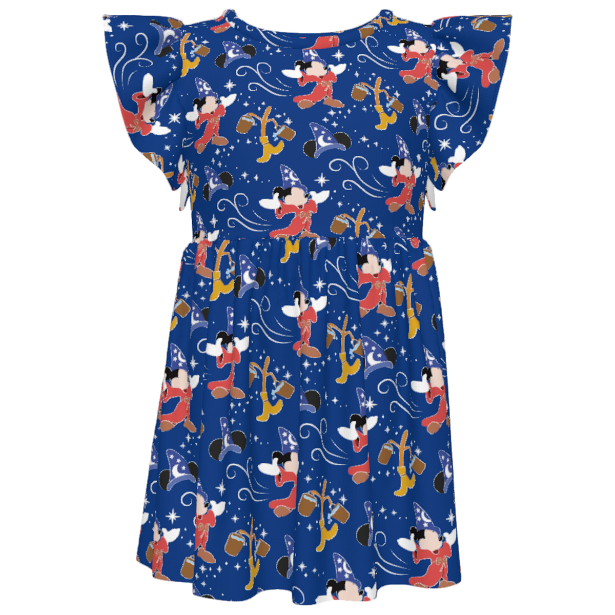 Disney Girls Ruffle Dress, Kids Outfits, Toddler Twirl Dress, Mickey Fantasia Dress, Sorcerer Kids Dress, Disney World Outfit, Magic Kingdom
