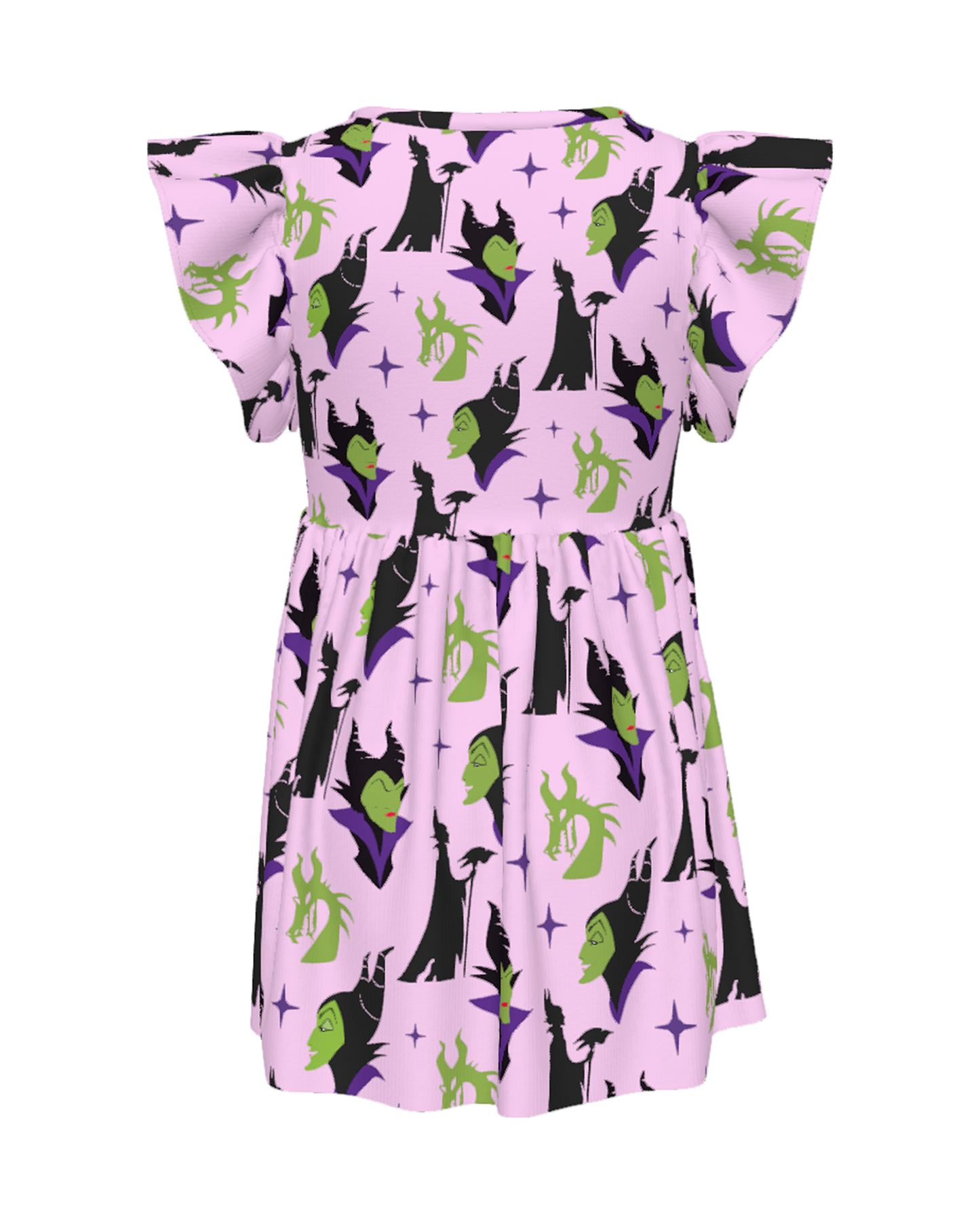 Maleficent Girls Ruffle Dress, Maleficent Purple Pattern Costume