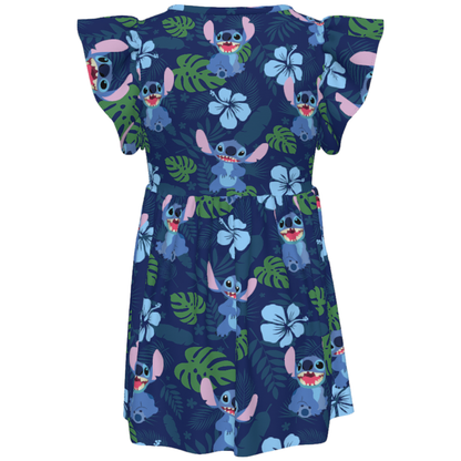 Stitch Tropical Girls Ruffle Dress, Lilo and Stitch Aloha Pattern Costume
