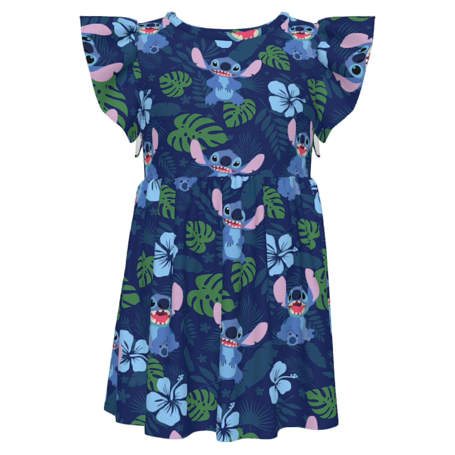 Stitch Tropical Girls Ruffle Dress, Lilo and Stitch Aloha Pattern Costume