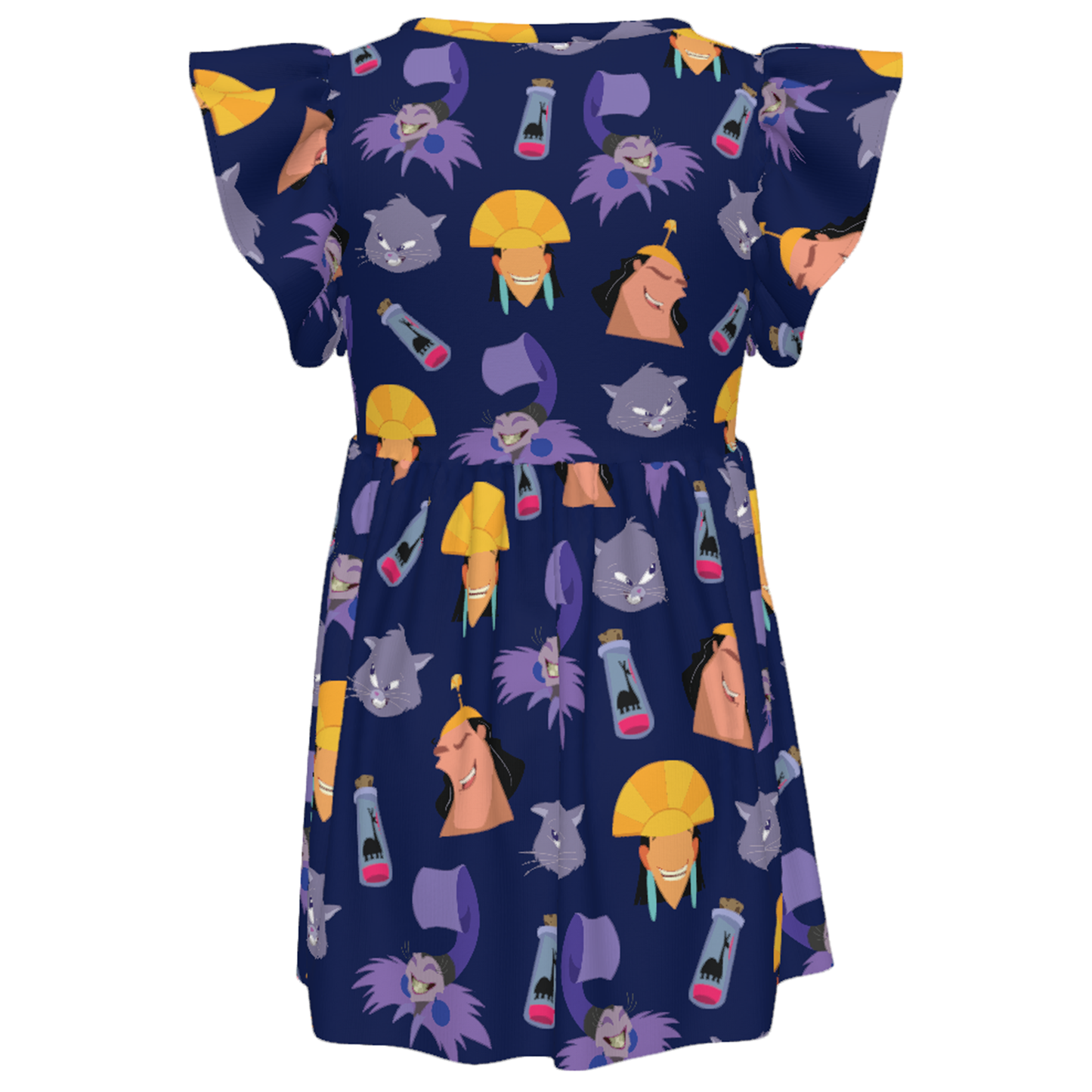 Yzma Cat Kuzco Llama Kronk Girls Ruffle Dress, The Emperor's New Groove Villain Pattern Costume