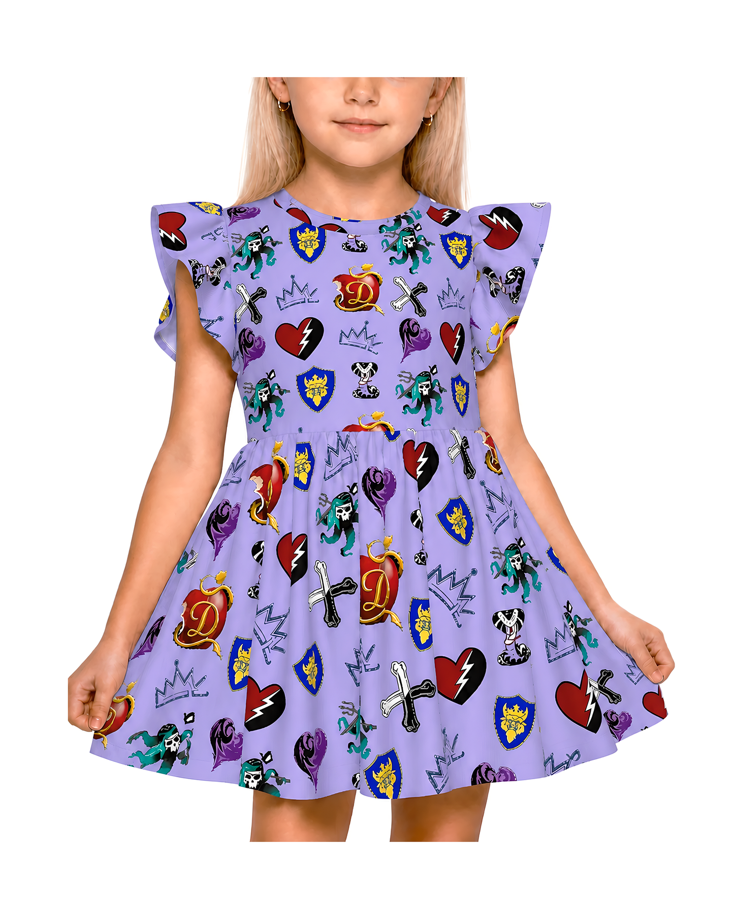 Descendants Girls Ruffle Dress, Descendants Symbol Costume