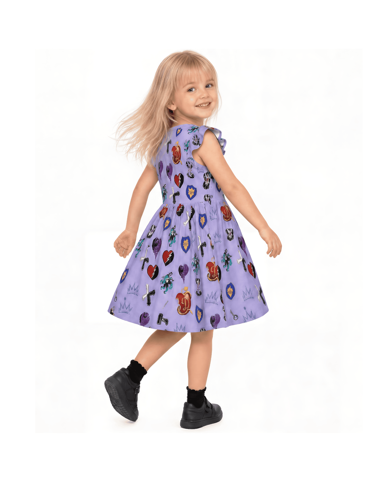 Descendants Girls Ruffle Dress, Descendants Symbol Costume