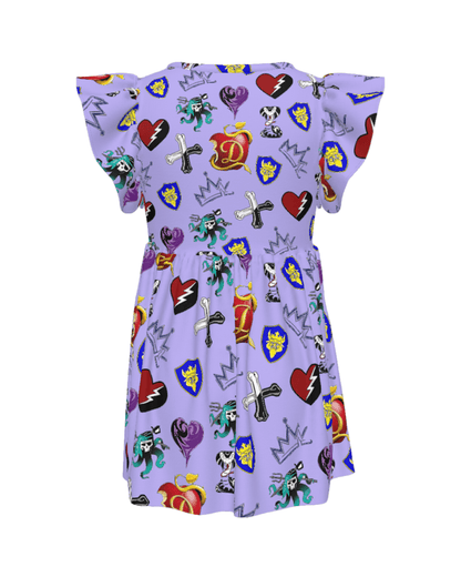 Descendants Girls Ruffle Dress, Descendants Symbol Costume