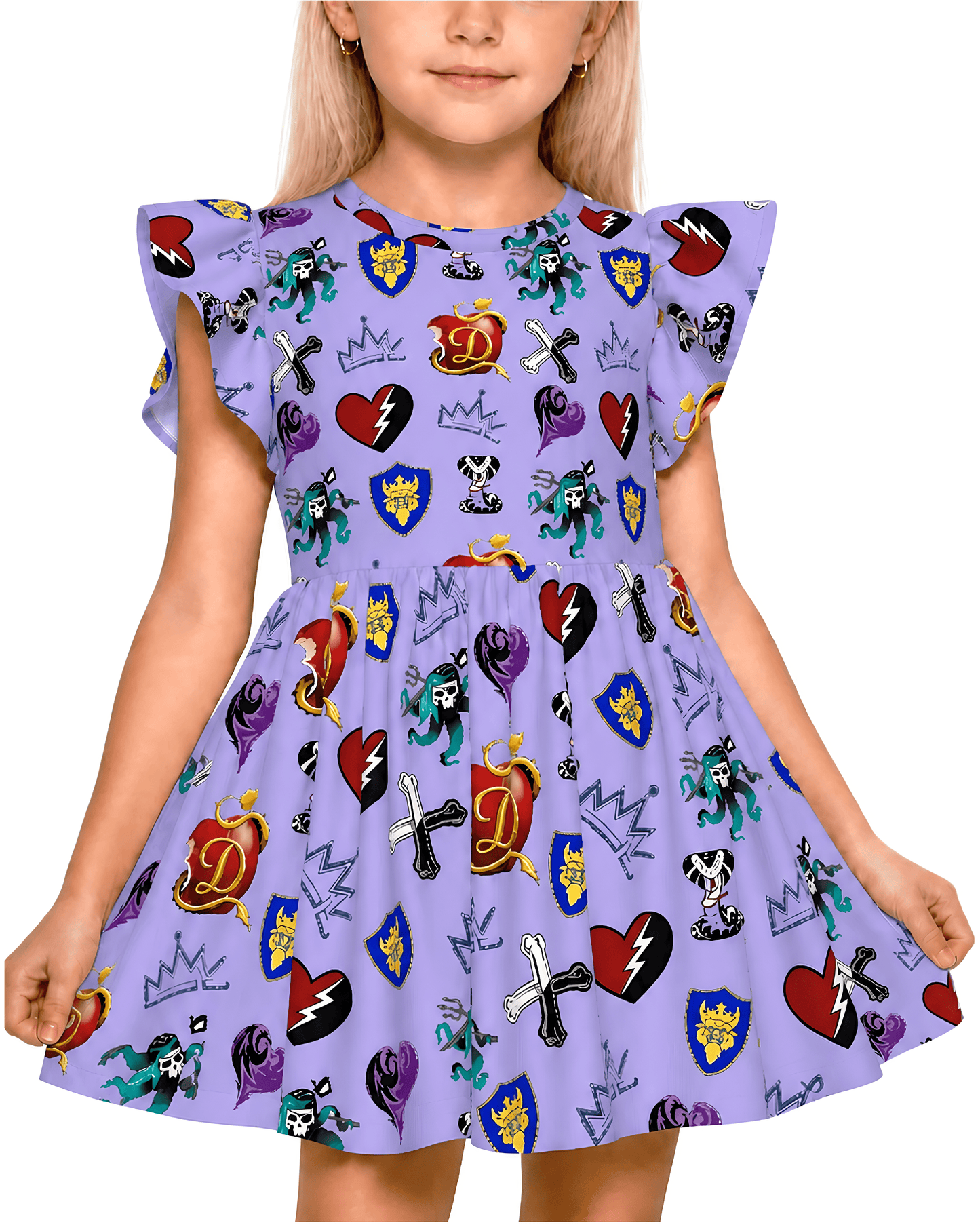Descendants Girls Ruffle Dress, Descendants Symbol Costume