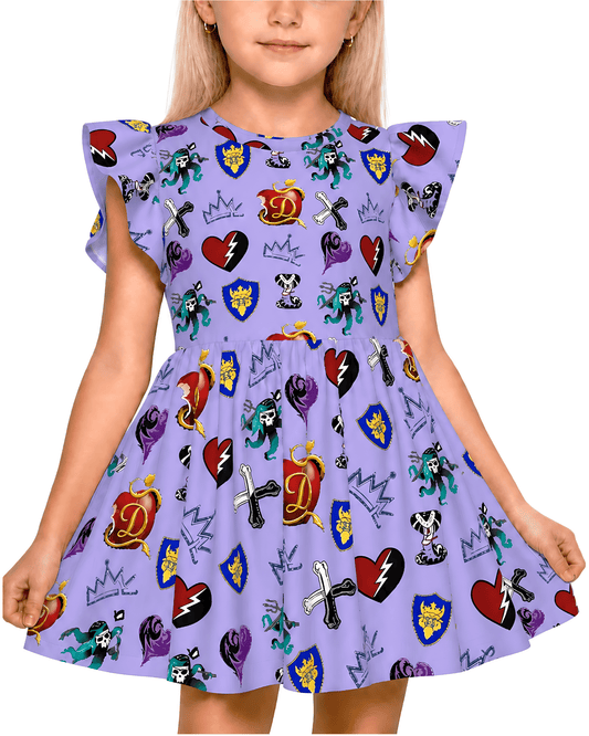 Descendants Girls Ruffle Dress, Descendants Symbol Costume