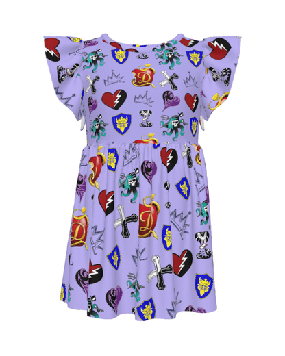Descendants Girls Ruffle Dress, Descendants Symbol Costume