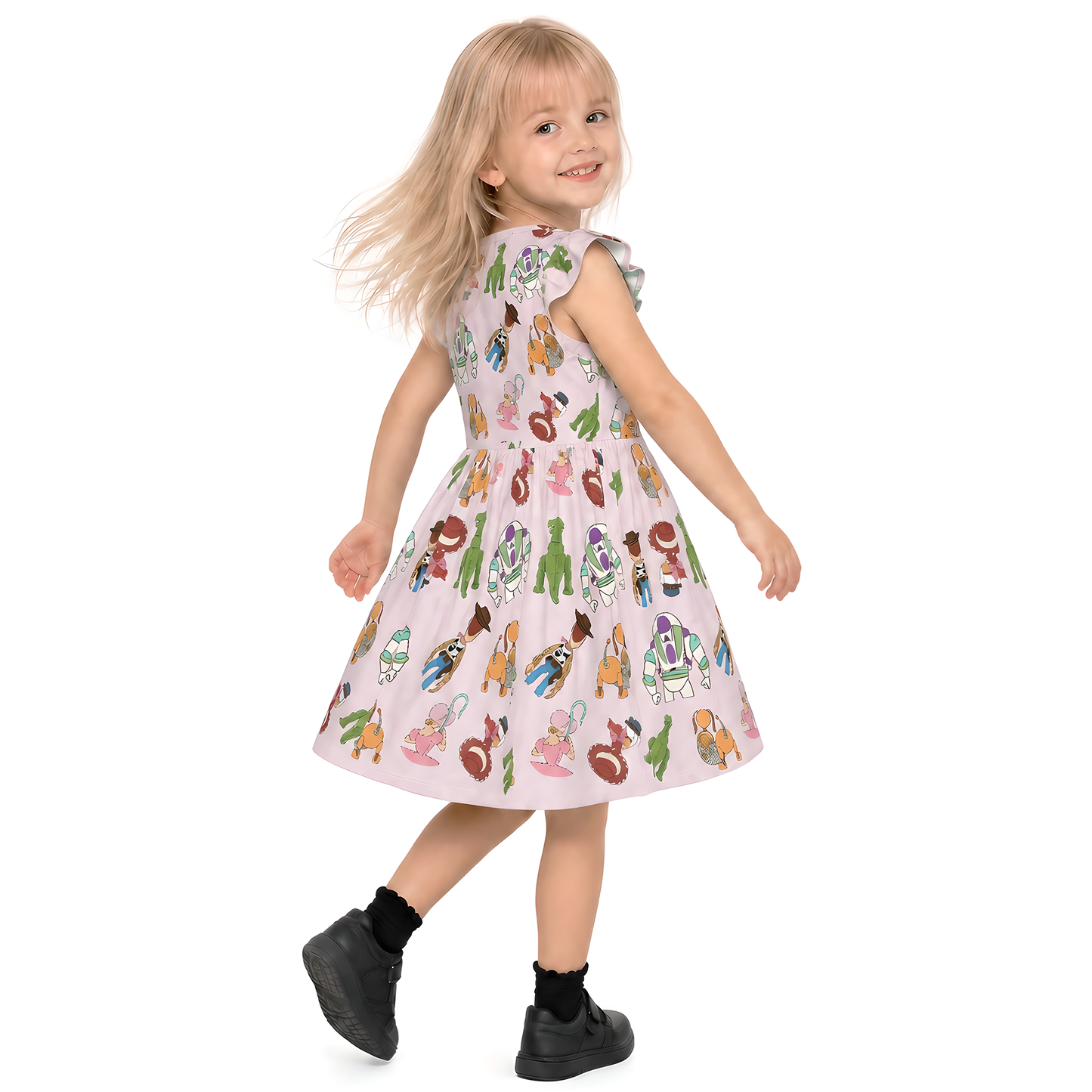 Toy Story Girls Ruffle Dress, Toy Story Pink Pattern Costume