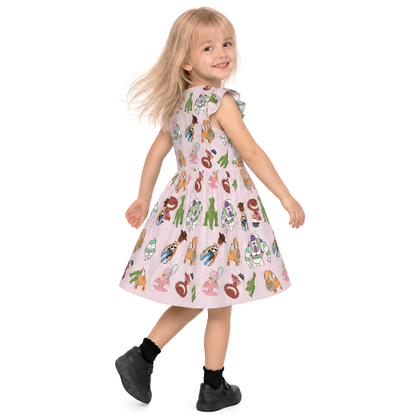 Toy Story Girls Ruffle Dress, Toy Story Pink Pattern Costume