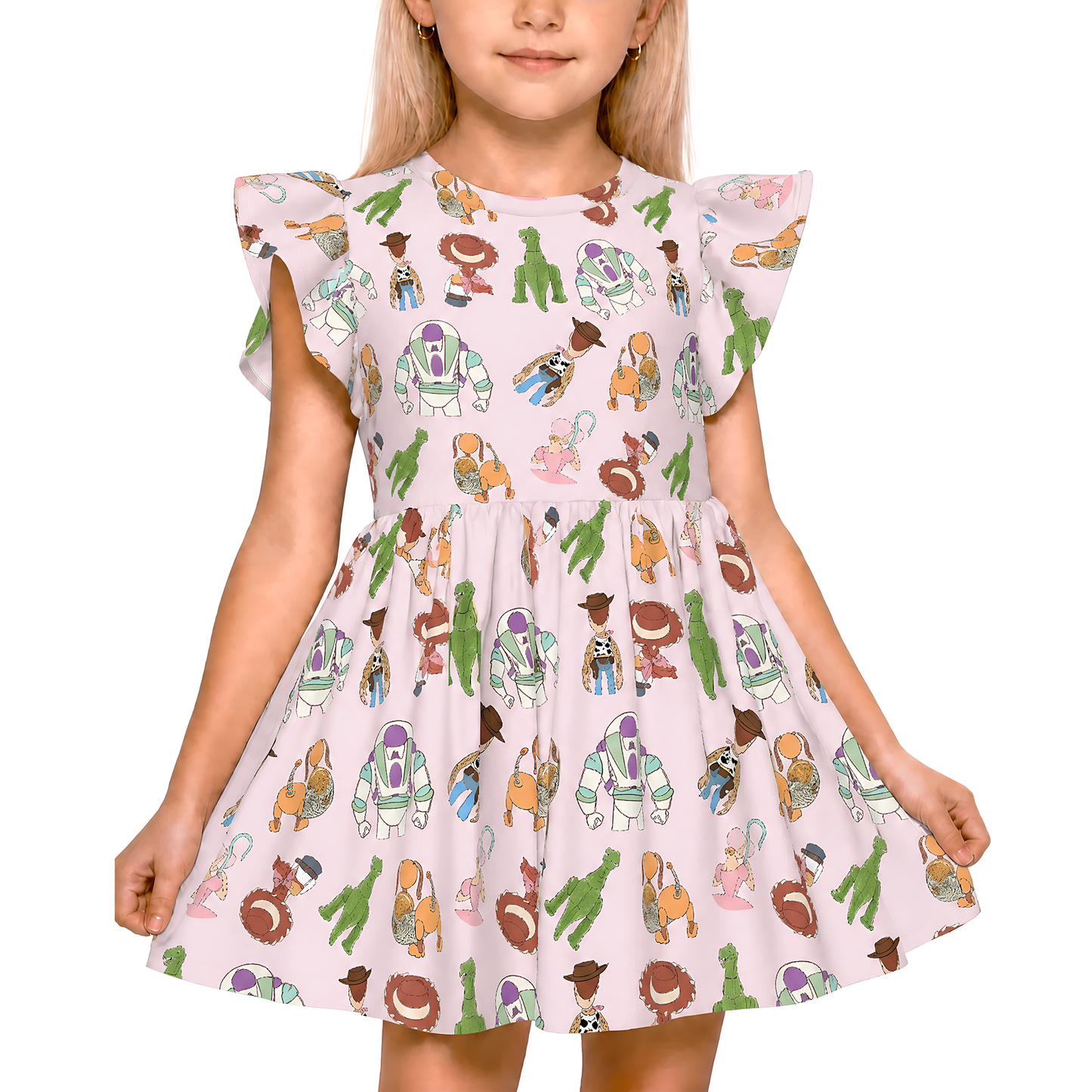 Toy Story Girls Ruffle Dress, Toy Story Pink Pattern Costume