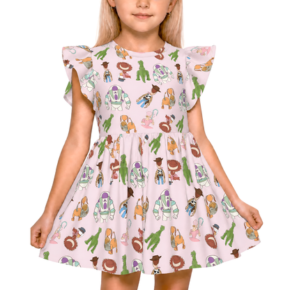 Toy Story Girls Ruffle Dress, Toy Story Pink Pattern Costume