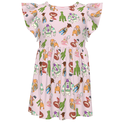Toy Story Girls Ruffle Dress, Toy Story Pink Pattern Costume