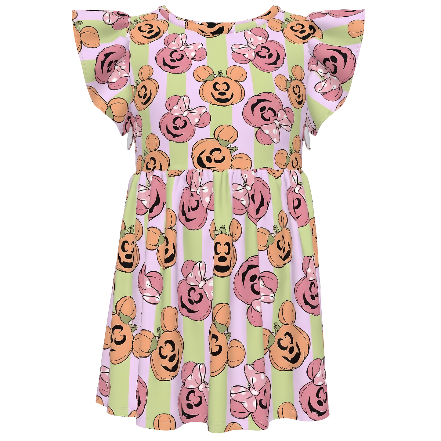 Mickey Pumpkin Girls Ruffle Dress, Mickey Mouse and Friends Pattern Costume