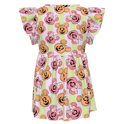 Mickey Pumpkin Girls Ruffle Dress, Mickey Mouse and Friends Pattern Costume