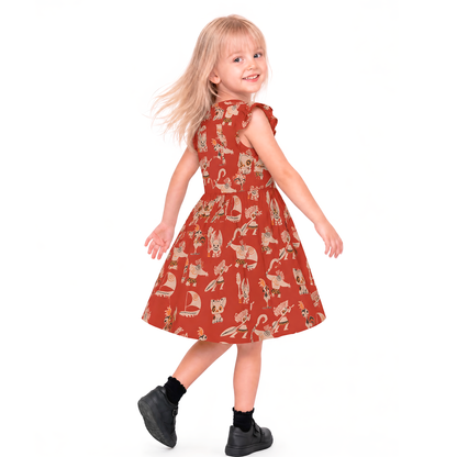 Moana Girls Ruffle Dress, Moana Character Pattern Costume