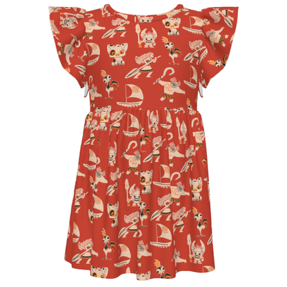 Moana Girls Ruffle Dress, Moana Character Pattern Costume