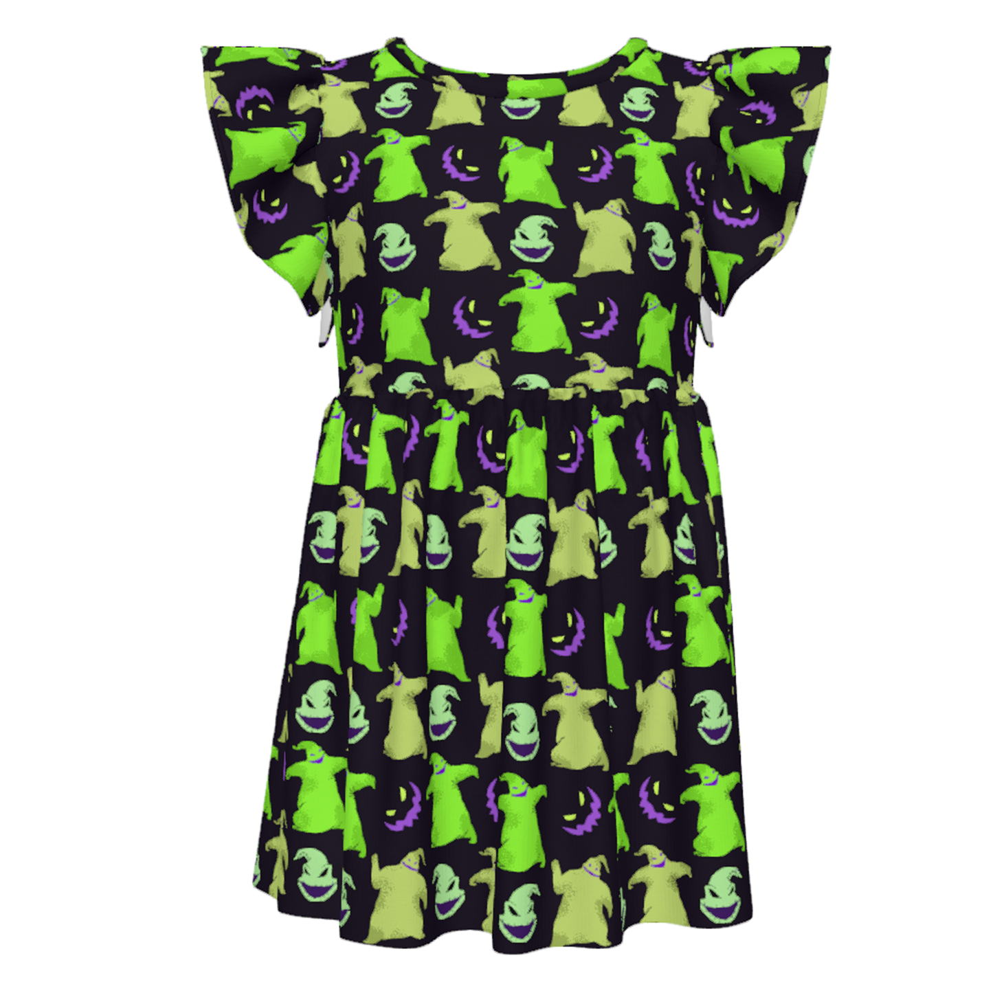 Oogie Boogie Girls Ruffle Dress, Nightmare Before Christmas Pattern Costume