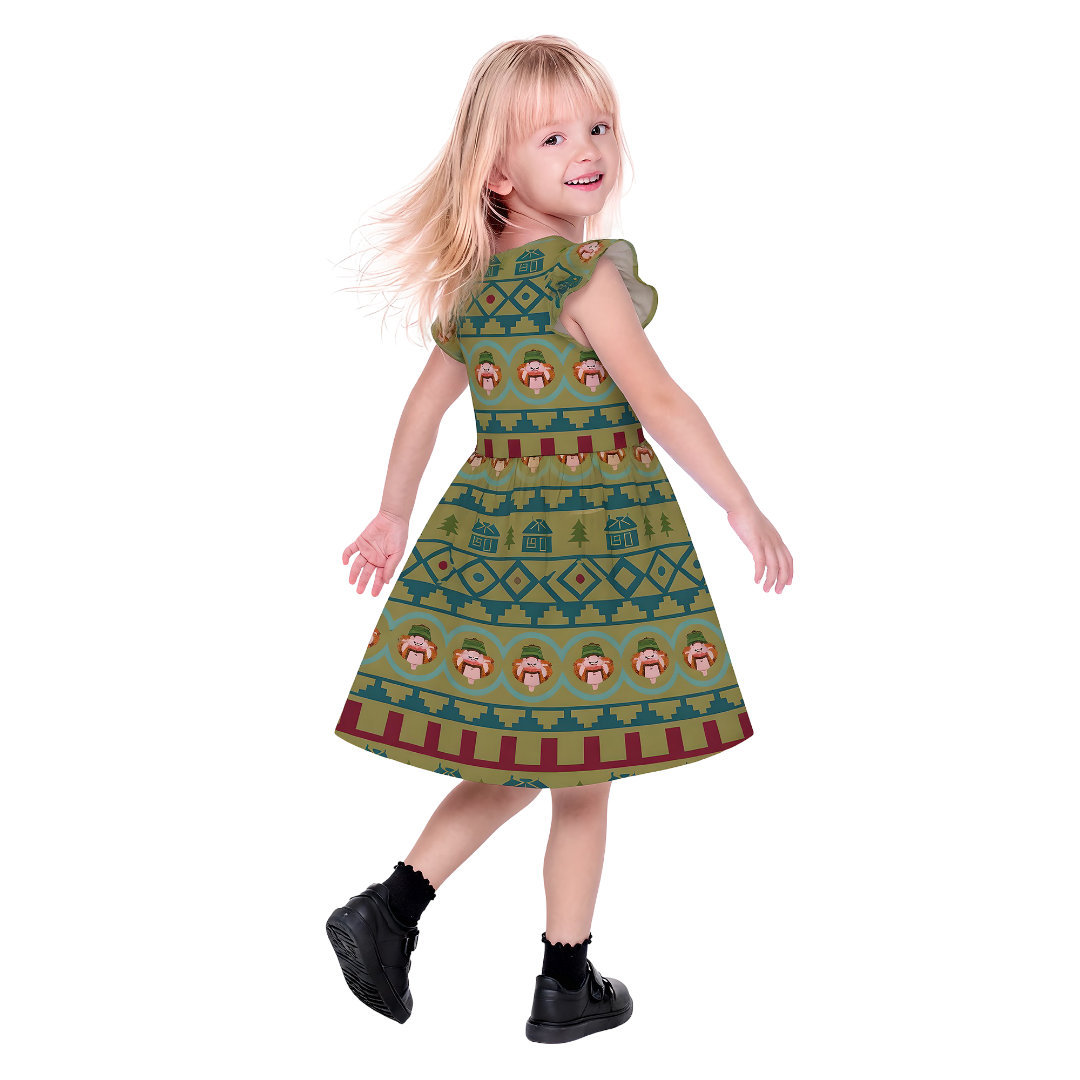 Disney Girl Outfit, Disney Christmas Kids Dress, Disney World Dress, Toddler Twirl Dress, Frozen Oaken Dress, Wandering Oaken's Trading Post
