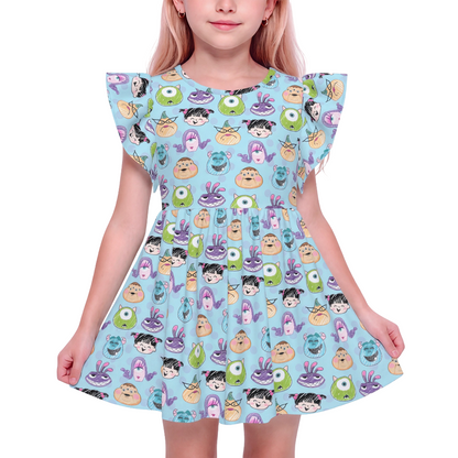 Magical Theme Park Girls Outfit, Monsters Inc Dress, Mike Sully Boo Celia Roz, Kids Ruffle Dress, Toddler Outfits, Disney Halloween Cosplay