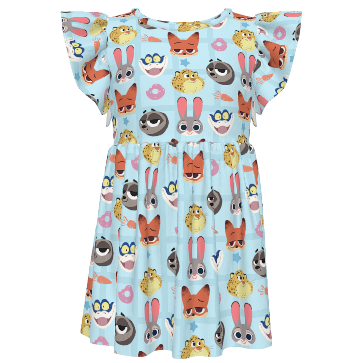 Girls Ruffle Dress, Kids Outfits, Toddler Twirl Dress, Cute Nick Wilde Judy Hopps Dress, Zootopia Summer Dress, Disney Park Outfit