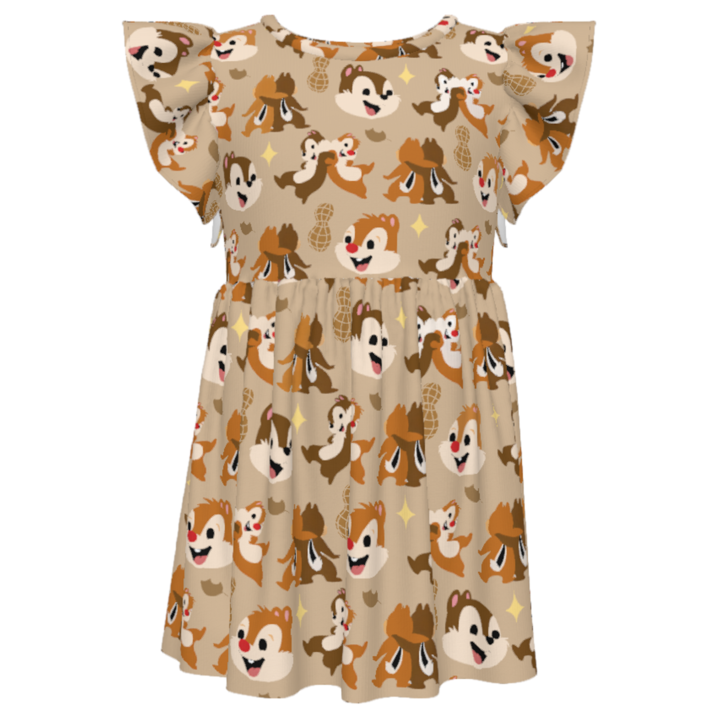 Girls Ruffle Dress, Kids Outfits, Toddler Twirl Dress, Chip N Dale Dress, Double Trouble Outfit, Rescue Rangers Dress, Disney Animal Kingdom