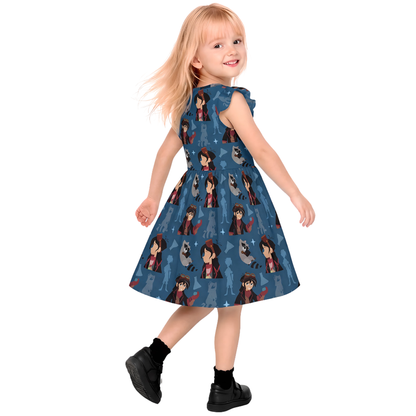 Disney Girls Ruffle Dress, Kids Outfits, Toddler Twirl Dress, Varian Blue Dress, Tangled The Series, Ruddiger Raccoon, Magic Kingdom Dress