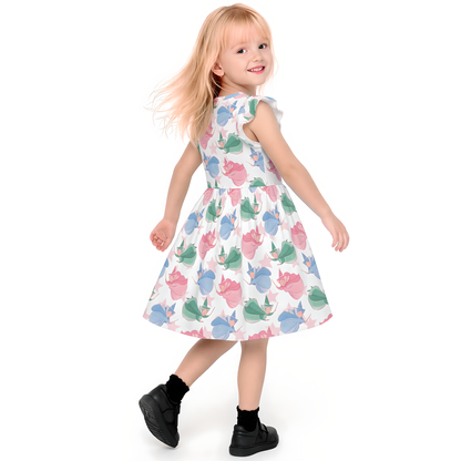 Disney Girls Ruffle Dress, Kids Outfits, Toddler Twirl Dress, Fairy Godmother Dress, Sleeping Beauty Outfit, Flora, Fauna, and Merryweather