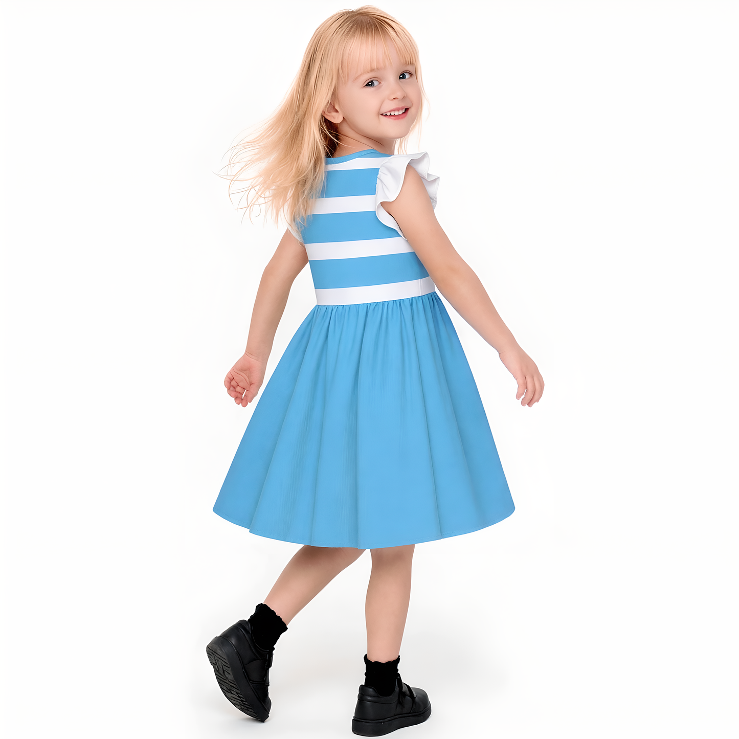 Disney Outfit Girls Ruffle Dress, Kids Twirl Dress, Toddler Dress, Birthday Girl, Vacation Skirt Gear, Smee Costume, Peter Pan Neverland
