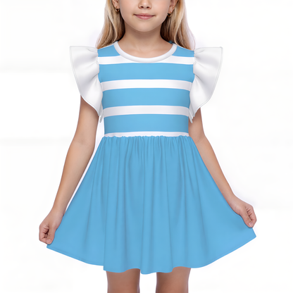 Disney Outfit Girls Ruffle Dress, Kids Twirl Dress, Toddler Dress, Birthday Girl, Vacation Skirt Gear, Smee Costume, Peter Pan Neverland